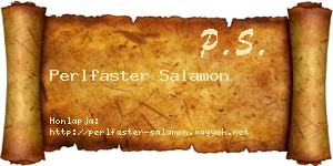 Perlfaster Salamon névjegykártya